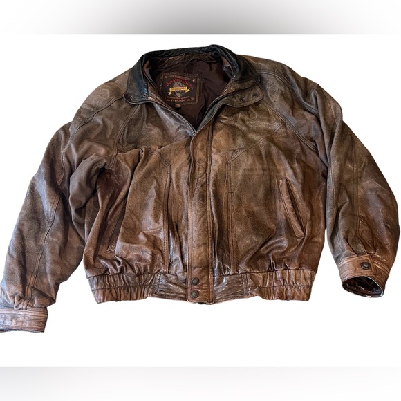 Vintage Adventure Bound Coat Mens XLT Wilsons Leather  Distressed Bomber Aviator - Picture 1 of 9